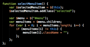 Simple JavaScript to create a sliding menu bar